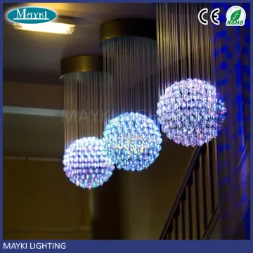 Customized acceptable One ball fiber optic sphere chandelier