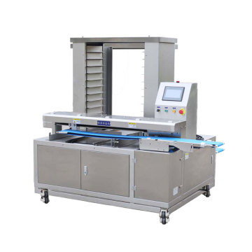 Macchina per allineamento automatico degli alimenti per il posizionamento dei panini e della torta