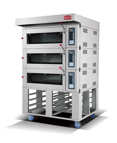 Commercial Stainless Steel 3-Layer 9-Tray Baking Machine Food Machinery Food Bakery Kitchen Equipment for Pizza Bread Cake Electric Baking Deck Oven
