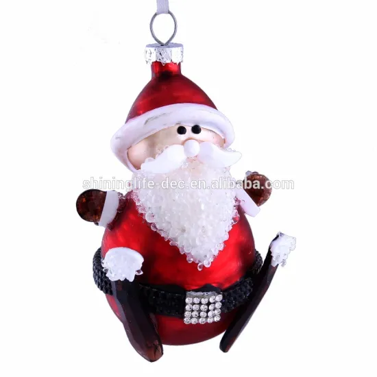 new style promotional Acrylic Christmas decorations santa with sled