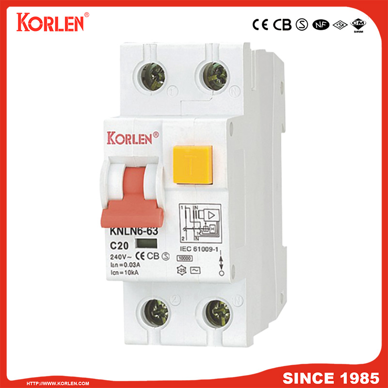 Magnetic Type 10ka 1p+N RCCB with Overcurrent Protection
