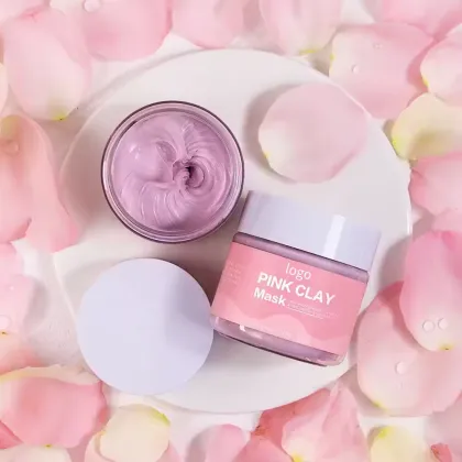 OEM Organic Beauty Natural Deep Cleansing Anti-Wrinkle Whitening Pink Face Clay Moisturizer Mask