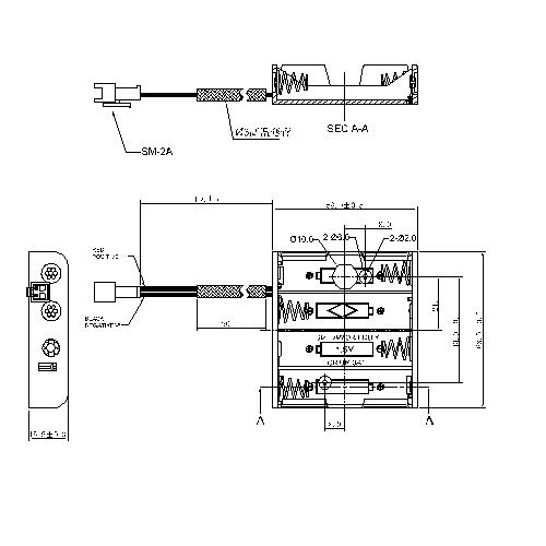 Soporte de celda del conector de PC/caja/caja para 4 baterías AA