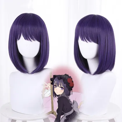 35cm Short Purple Anime Wig - Kitagawa Marin Cosplay Wigs for Women