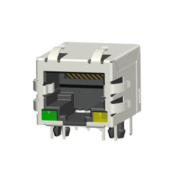 Shielded RJ45 Modular Jack Connector, Through Hole Type, with built-in 1G Mbps Transformer, with LED