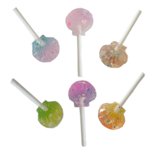 Sweet Glitter Shell Shaped Lollipop Candy Flat back Resin Cabochons For Headwear Earring Pendant Jewelry Making Accessories