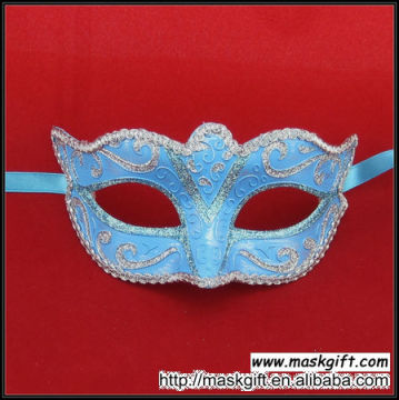 Wholesale 100% Handpainted Light Blue And Silver Venetian Masks Carnival