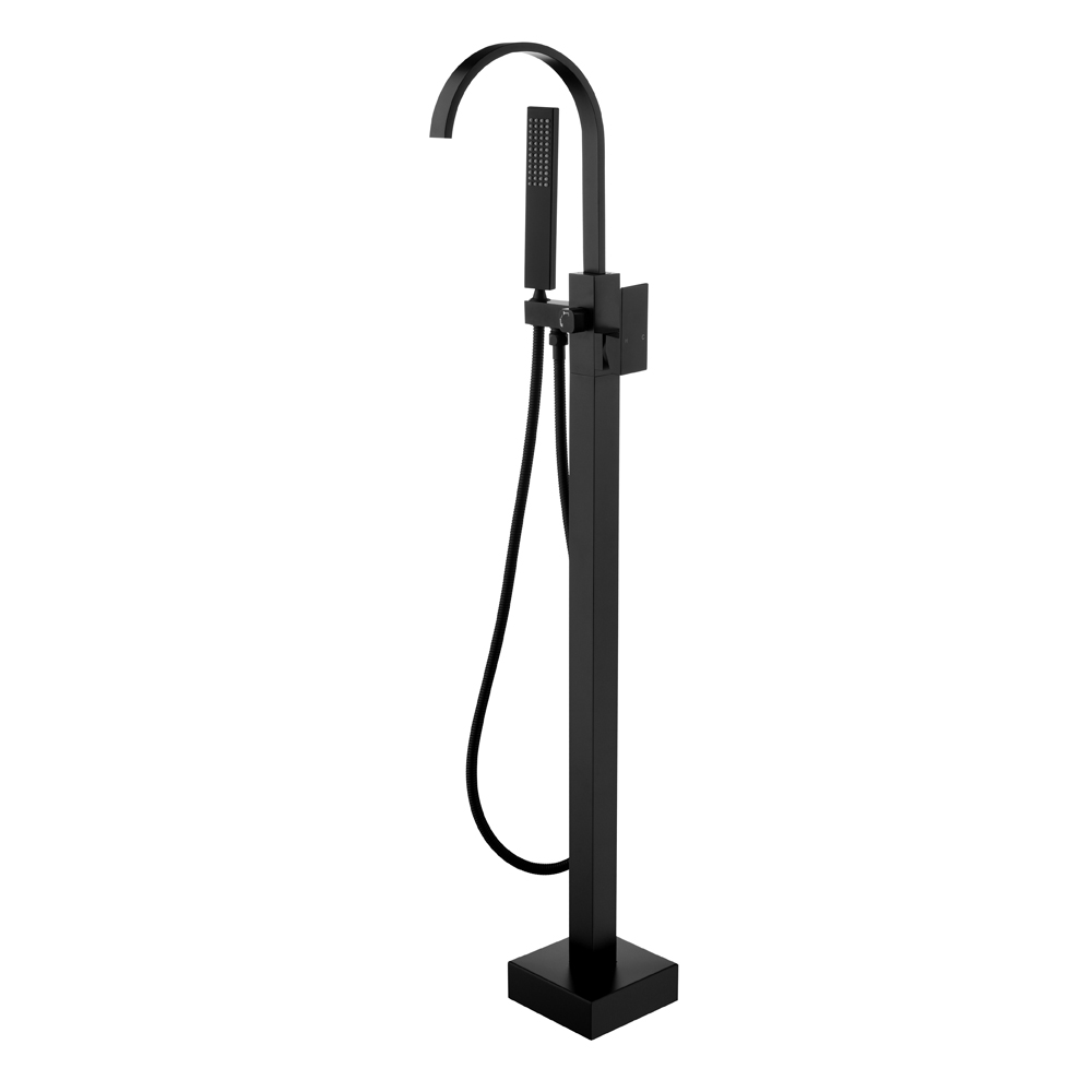 Waterfall Freestanding Tub Filler Faucet Matte Black