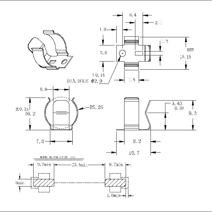 Zylinder AA -Batterie -Retainer -Kontakte für CR159A