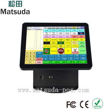 Intel Celeron 1037U 15 inch touch screen pos system/pos terminal with free windows system