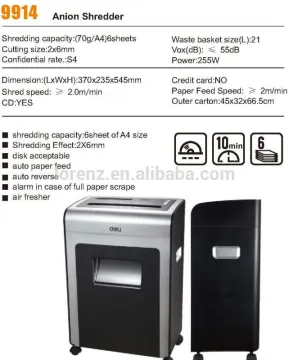 new deli anion shredder