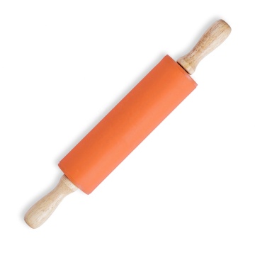 15 Inch Food Grade Silicone Rolling Pin with Wooden Handle