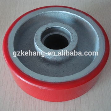 100X35 mm nch industrial alloy core pu casting trailer wheel for trolley carts