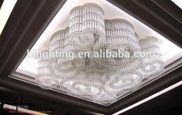 Modern square glass crystal chandelier for hotel