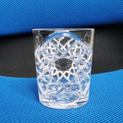 Sunshine Decor Glass - Stackable Unbreakable Plastic Decorative Embossed Glass