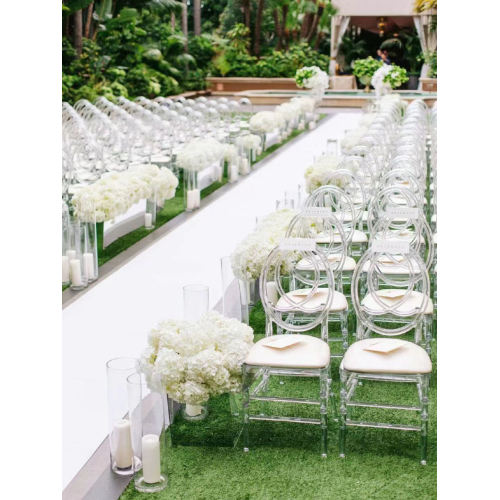 Ergonomic Wood Desk Chair Transparent Crystal Resin Acrylic Round Back Wedding Chair Factory