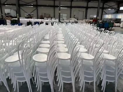 White Resin Stackable Thonet Chair Rentals for Wedding Events