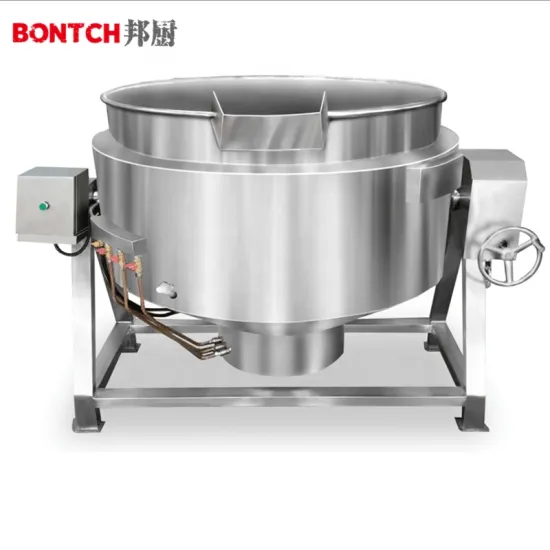 Stainless steel sanitary tilting cooking jacket kettle with agitator
