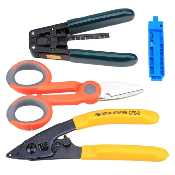 4 in 1 Fiber Optic Tool Kit with Scissors and Fiber Stripper CFS-3