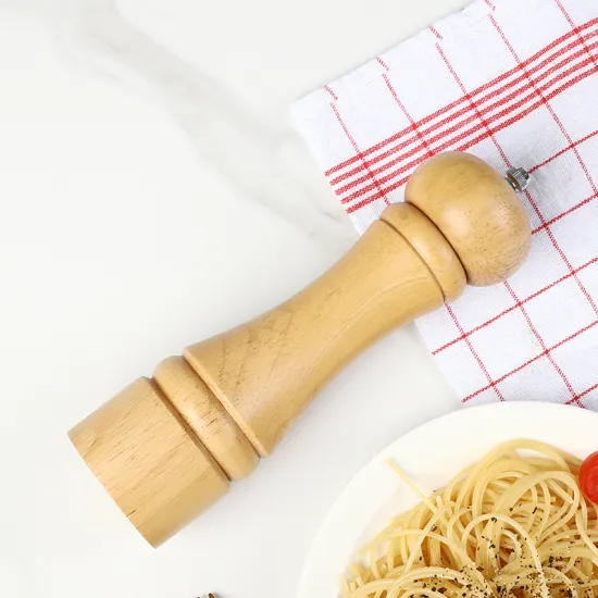 Hot Selling Customizable Wooden Salt & Pepper Mill Set Crafted from Acacia Wood: Including a Large Giant Pepper Mill and Salt Grinder