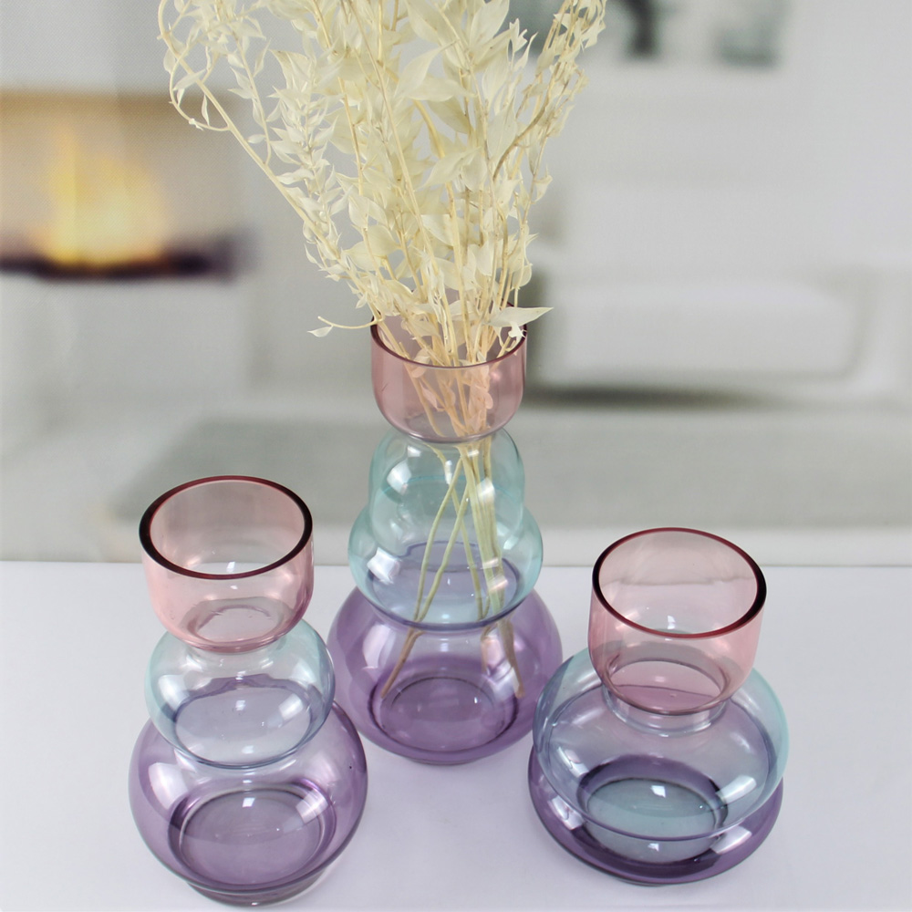 Colored Transparent Flower Glass Vase