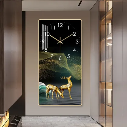 Modern Luxury Home Decoration: Mute Clock with Still Life Paintings on PVC Frame
