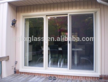 Three panel sliding tempered glass door