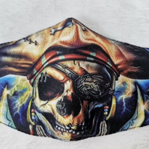 Ready to ship china factory personalized face shield Pirates of the Caribbean polyester face guard veil