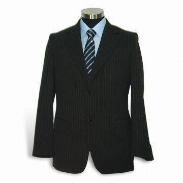 Men's British Style Suit with Single-breasted and Two Buttons, Made of Polyester and Rayon