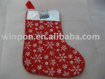 christmas sock with snow