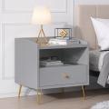 Modern Bedroom Bedside Table Wrought Iron Storage Cabinet