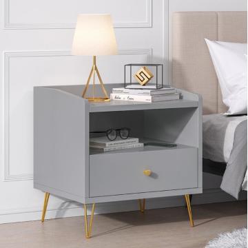 Modern Bedroom Bedside Table Wrought Iron Storage Cabinet