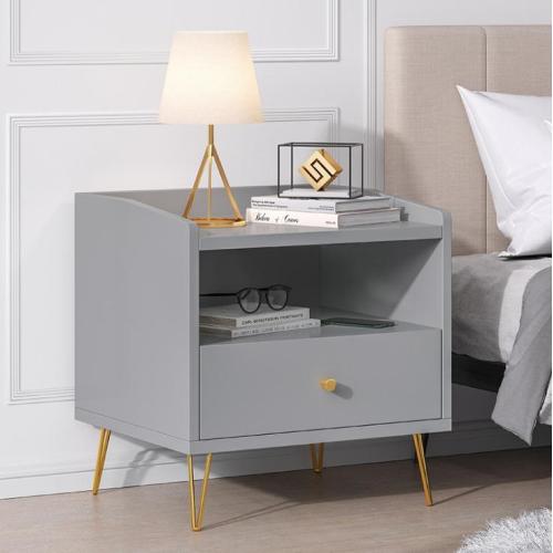 Modern Bedroom Bedside Table Wrought Iron Storage Cabinet