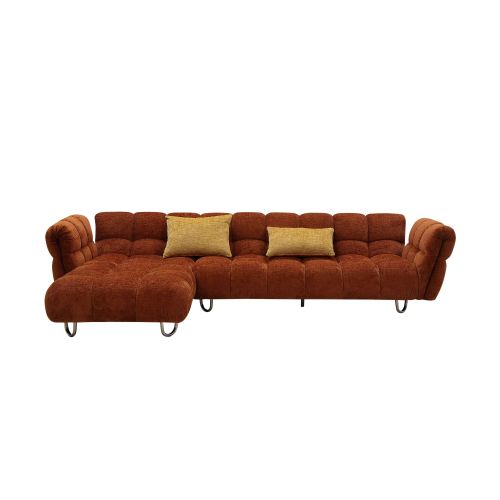 Spalona pomarańczowa nowoczesna sofa przekrojowa