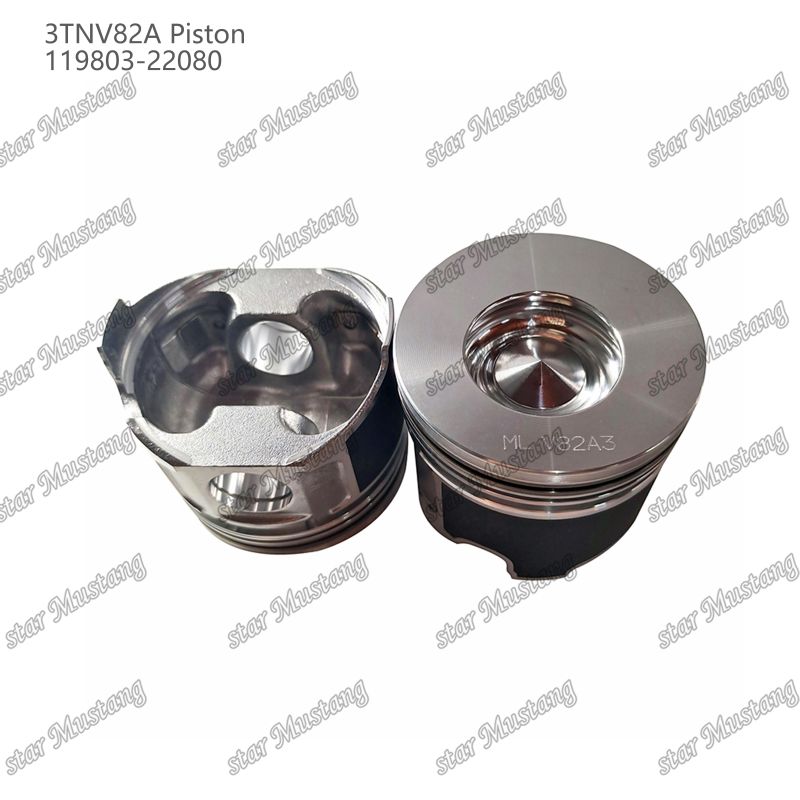 3TNV82A Piston With Pin for Yanmar Diesel Engine - Combustion Chamber 119802-22080