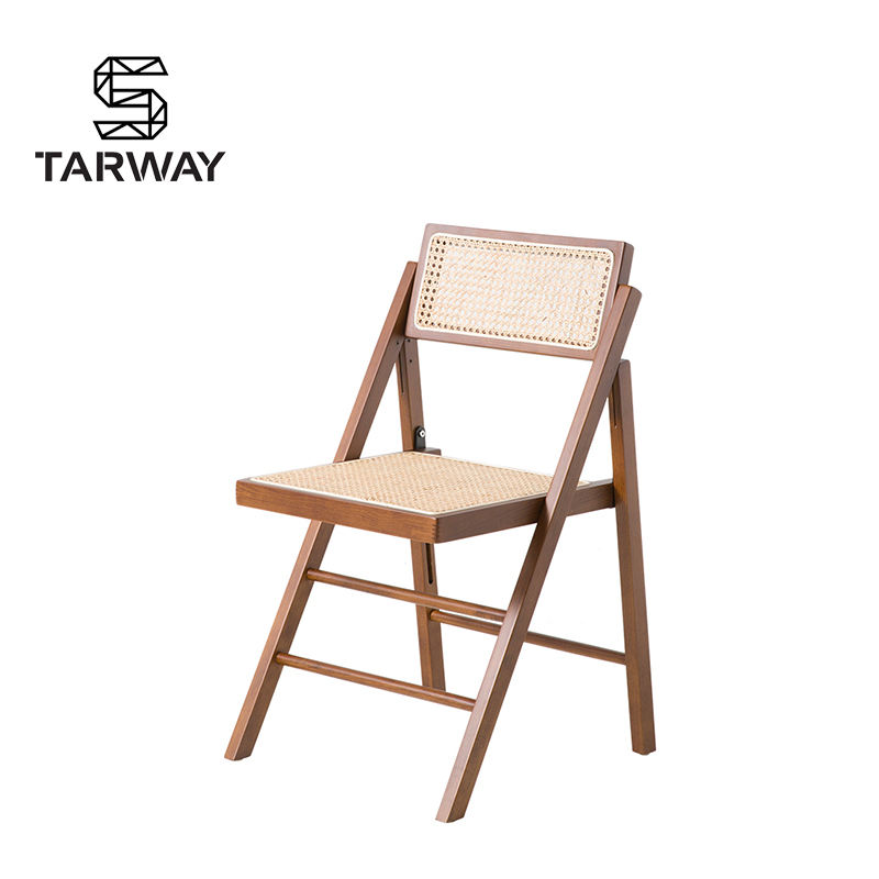 Hot Selling Nordic Stylish Wood Cane Seat Dining Chairs Home Furniture Nature Wicker Rattan Dining Chairs