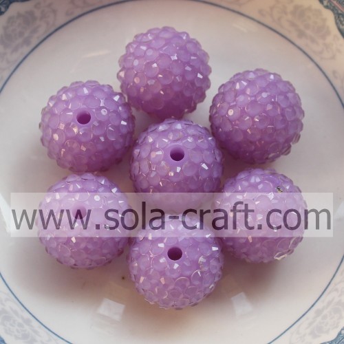 Hot Sale10 * 12MM Light Purple Fluorescence Effin Resin Rhinestone Ball Beads