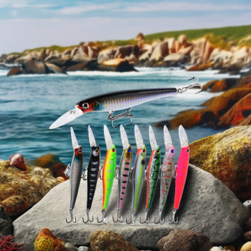NEWMAJOR 15CM Thick Long Tongue False Bait ABS Plastic Minnow Lure for Sea, River, Lake, and Stream Fishing