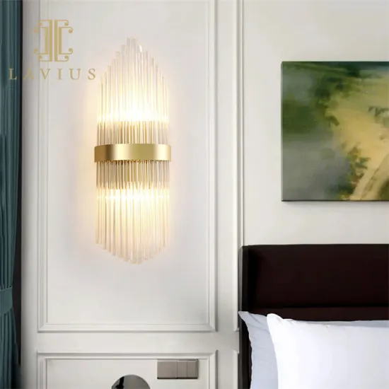 Light Luxury Gold Crystal Living Room Wall Lamp