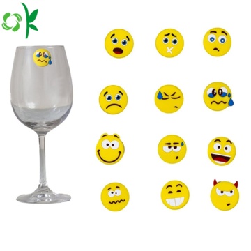 Marqueur populaire de verre de silicone d&#39;Emoji pour la partie