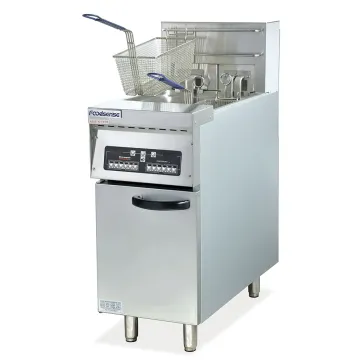 Industrial Kitchen Fryer Vertical Chips Fryer Electric 2 Tank Computer Fryer with Oil Filter Cart 2-Basket