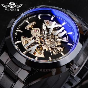 SLZg101 Men's Automatic Mechanical Watch with Stainless Steel Band and Water Resistance - Fashion Hollow Out Design