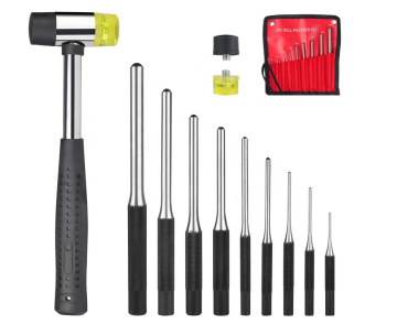 9Pcs/Lot Round Head Pins Punch Set with Hammer for Steel Grip Roll Pin Punch Tool Kit