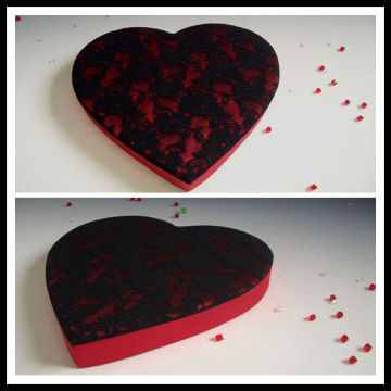 Graceful heart-shape box,black lace box,gift paper box