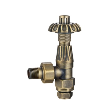 Antique Copper Brass Radiator Valve: Traditional Thermostatic Angle Design