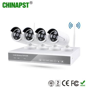 Newest 1.3MP Bullet IR 4CH Wireless NVR IP Camera WiFi CCTV Kit (PST-WIPK04BL)