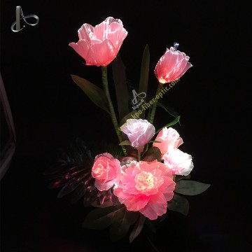 China Indoor Bedroom Lighting: LED Fiber Optic Flower Rose Light Night