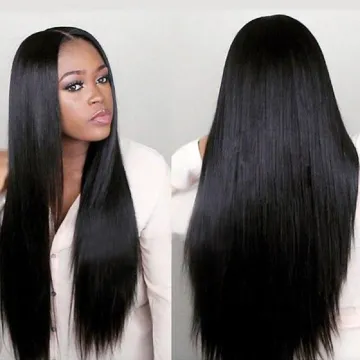Long Straight Black Wig Synthetic Middle Part Wigs for Women Natural Looking Waterfall Heat Resistant Hair Full Wigs
