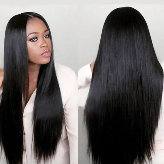 Long Straight Black Wig Synthetic Middle Part Wigs for Women Natural Looking Waterfall Heat Resistant Hair Full Wigs