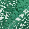 Dunkelgrüner Blumen-Spitzenstoff aus Baumwoll-Nylon, 150 cm